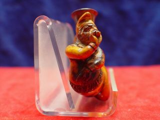 VINTAGE 1800 ' S MEERSCHAUM PIPE TANSILLS MR.  PUNCH WITH AMBER STEM 6