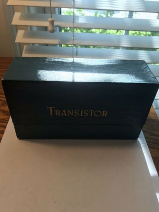 Crown Gold Tone Transistor Radio W/ Box,  Case And Earphone