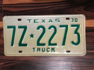 1970 Vintage Texas Truck License Plate