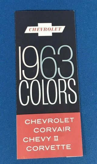 Vtg 1963 Colors Chevrolet Corvair Corvette Chevy Ii Car Dealer Sales Brochure