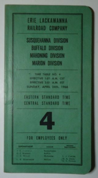 Erie Lackawanna Railroad 1966 Employee Timetable - 4