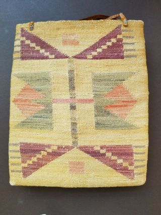 Nez Perce Corn Husk Bag Ca.  1900 With Custom Mount
