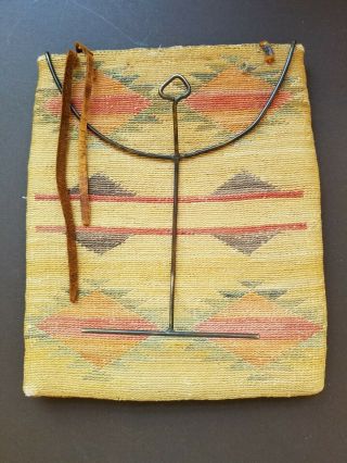 Nez Perce Corn husk bag ca.  1900 with custom mount 2