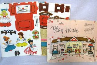 Vintage Hallmark " Play House " Play Card Punch Out Dolls