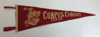 Vintage Corpus Christi Texas Souvenir Felt Pennant