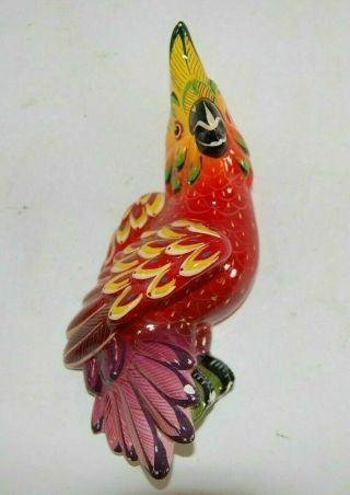 Bright Colors One Of A Kind Parrot Ceramic Wall Decor Mexico Hand Painted Signed