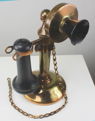 Antique Stromberg Carlson Candlestick Telephone Brass/bronze 1905 Rochester Ny