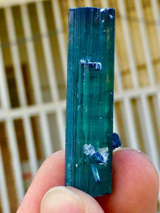 64 C.  T Top Quality Damage Terminated Indoculite Blue Tourmaline Crystal 3
