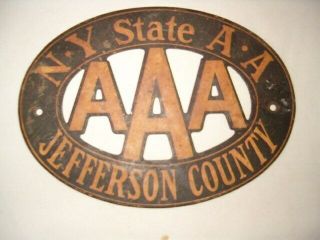 N.  Y.  State Aa Jefferson County Early Auto Badge,