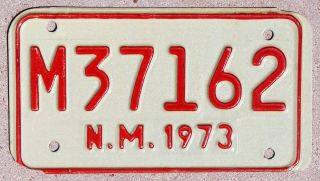 1973 Mexico Motorcycle License Plate M37162