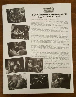 Xena Photo Club Set - The Friendship - April 1998 Renee O 