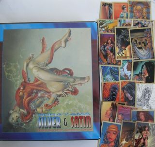 1996 Sorayama Silver & Satin Omnichrome Format Card Set W/album & Sell Sheet Nm