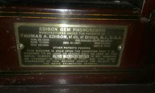 Edison Maroon Gem Phonograph w/2 Piece Maroon Fireside Horn Plays Great 5
