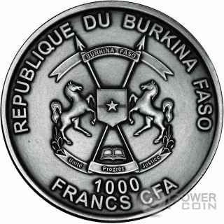 HELIOCENTRIC THEORY Copernicus 1 Oz Silver Coin 1000 Francs Burkina Faso 2016 2