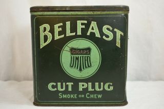Vintage Belfast Cigars United Cut Plug Smoke & Chew Tobacco Tin