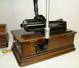 EDISON HOME MODEL D PHONOGRAPH 2 & 4 Min.  with WOOD CYGNET HORN 7