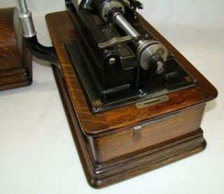 EDISON HOME MODEL D PHONOGRAPH 2 & 4 Min.  with WOOD CYGNET HORN 8