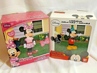 Inflatable Mickey And Minnie Yard Decorations Disney 4 Feet Tall Pair