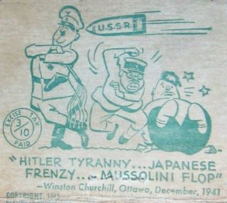 1940s Wwii Canadian Patriotic: Adolf Hitler Benito Mussolini & Tom O 
