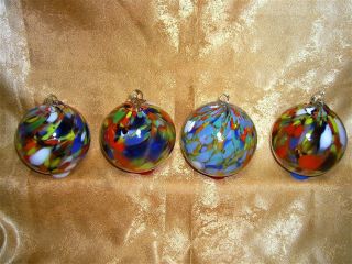 Christmas Ornaments Murano Glass Art Mid Century Modern Blown Glass Set Of 10