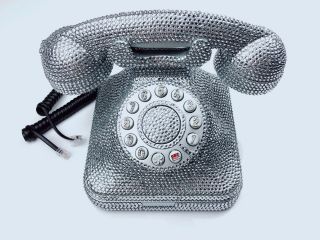 BlingUstyle 3rd - generation Unique U.  K sign Retro Sliver Crystal Real Telephone 2