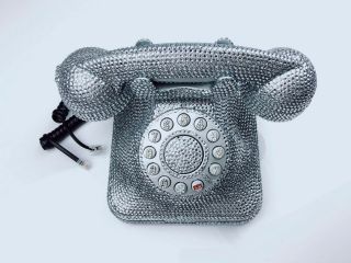 BlingUstyle 3rd - generation Unique U.  K sign Retro Sliver Crystal Real Telephone 3