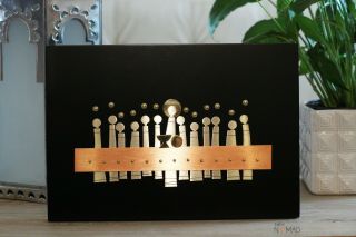 Modern Mid - Century Last Supper Wood,  Copper And Brass Wall Art