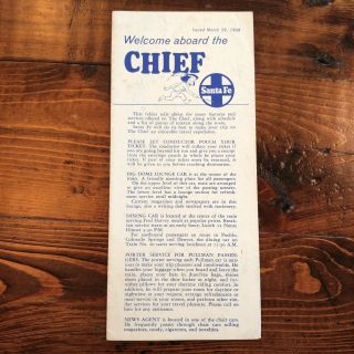 1968 Santa Fe Railway Brochure Welcome Aboard The Chief Railroad Train Info