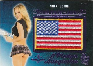 2019 Benchwarmer 25 Years Nikki Leigh Pledge Allegiance Flag Patch Card /2