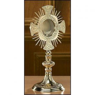 Cross And Rays Monstrance With Luna,  8 X 14 " High
