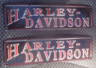 Two 12 Inch Harley Davidson Tin Signs