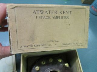 Antique Tube Radio NOS Atwater Kent TA 1 Stage Amplifier Green Base W Box 2