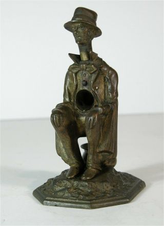 Ca1890 Cast Bronze Figural Countertop Cigar Cutter - The Man On The Chamberpot