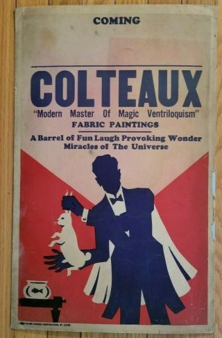 Window Card For Colteaux " Modern Master Of Magic Ventriloquism "