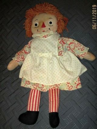 vintage knickerbocker 24 - inch Raggedy Ann doll circa 1949 2
