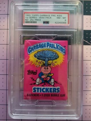 1985 Garbage Pail Kids Series 1 Psa Pack 8 1st Series Nm/mt No 25 Cent Wax Pack