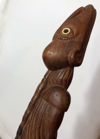 Fine Early Easter Island Moai Moko Carved Wood Lizard Man Île de Pâques Sophora 11