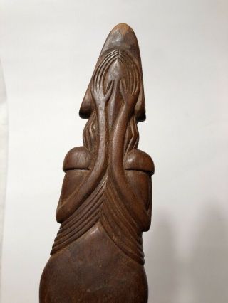Fine Early Easter Island Moai Moko Carved Wood Lizard Man Île de Pâques Sophora 2