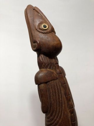 Fine Early Easter Island Moai Moko Carved Wood Lizard Man Île de Pâques Sophora 8