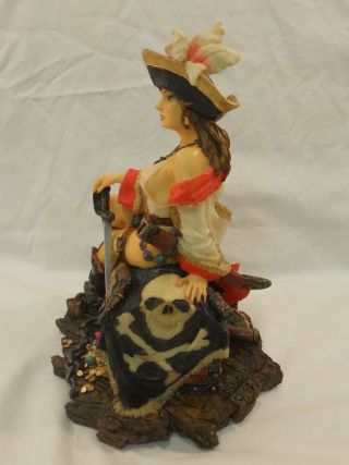 Myths & Legends Nude Girl Pirate Skull Statue Hand Painted by W.  U. 5