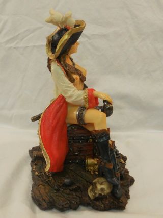 Myths & Legends Nude Girl Pirate Skull Statue Hand Painted by W.  U. 7