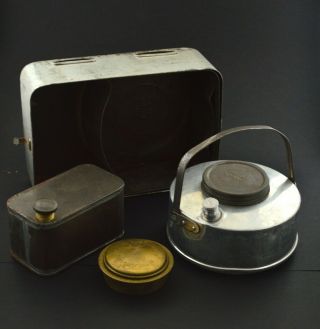 RARE Vintage Antique SIRRAM STOVE portable picnic kit kettle pad metal CAMPING 4
