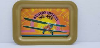Western Airlines 1926 - 1976 50th Anniversary Mini Serving Tray Aviation