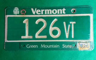 1985/86 Vermont License Plate Low Number 126vt