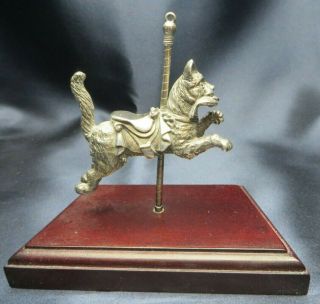 Cazenovia Abroad Sterling Silver Carousel Fishing Cat Ornament On Stand Limited