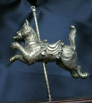 Cazenovia Abroad Sterling Silver Carousel Fishing Cat Ornament on Stand Limited 6