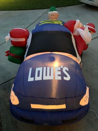 Christmas Santa 48 Stock Car Elf Pit Crew 8 FT Airblown Inflatable NASCAR Lowes 4
