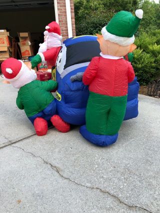 Christmas Santa 48 Stock Car Elf Pit Crew 8 FT Airblown Inflatable NASCAR Lowes 7