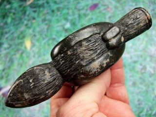 Fine 5 1/2 inch Historic Period Bird Effigy Pipe with Arrowheads Artifacts 3