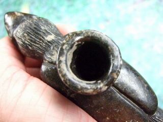 Fine 5 1/2 inch Historic Period Bird Effigy Pipe with Arrowheads Artifacts 5